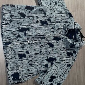 Fashion Nova Black and White Casual Button Down Shirt